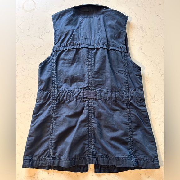 Abercrombie & Fitch Navy Blue Utility Cargo Vest Outerwear Jacket 100% Cotton - Picture 3 of 14